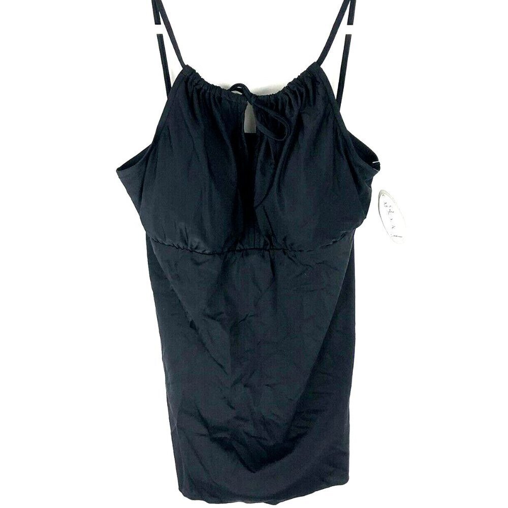 Prego Women’s Black Bumpkini Two Piece Tankini Swimsuit Set, Size XL-Maternity
